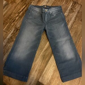 7 For All Mankind Cropped Blue Jeans